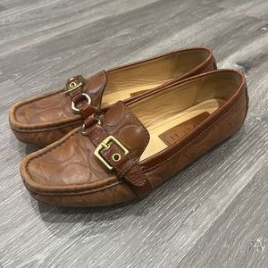 Coach Womens Classic Flats SZ 6.5 Light Tan Stacie Loafer